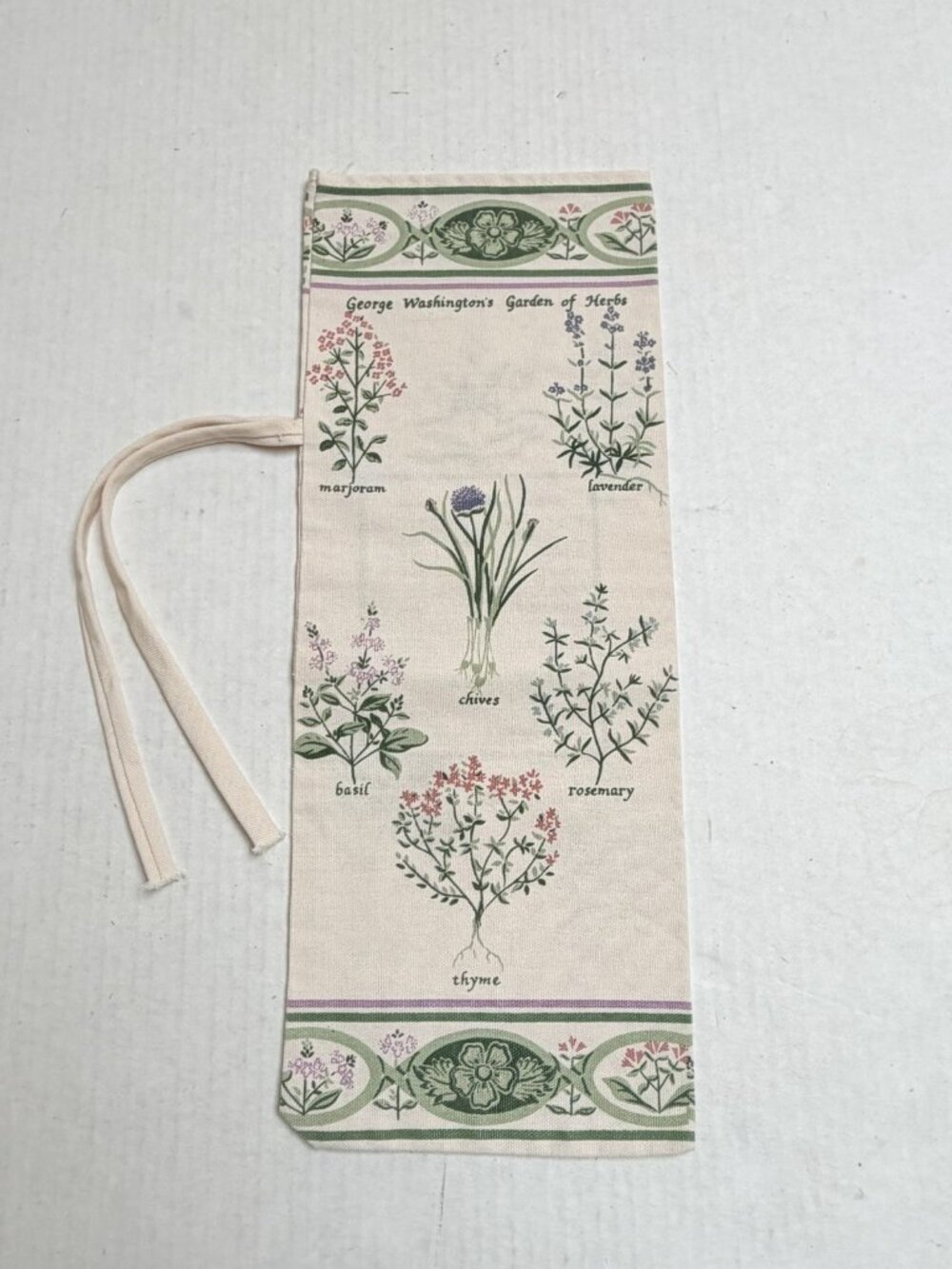 Mount Vernon‎ VA George Washington Garden Of Herbs Home Wine Fabric Bag Thyme